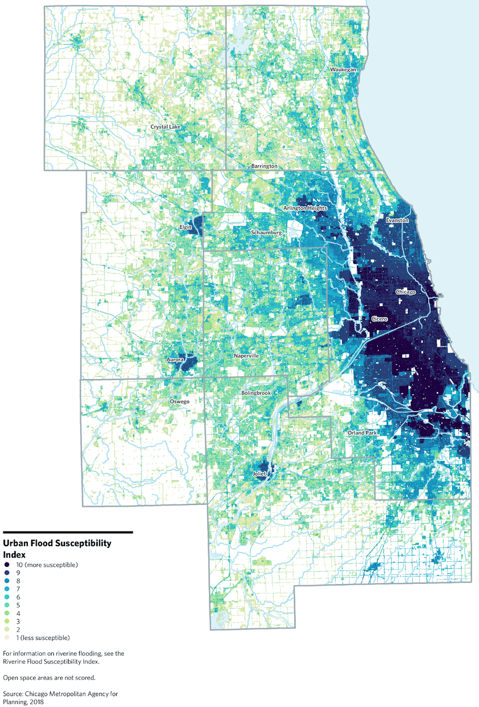 Urban Flood Susceptibility Index
